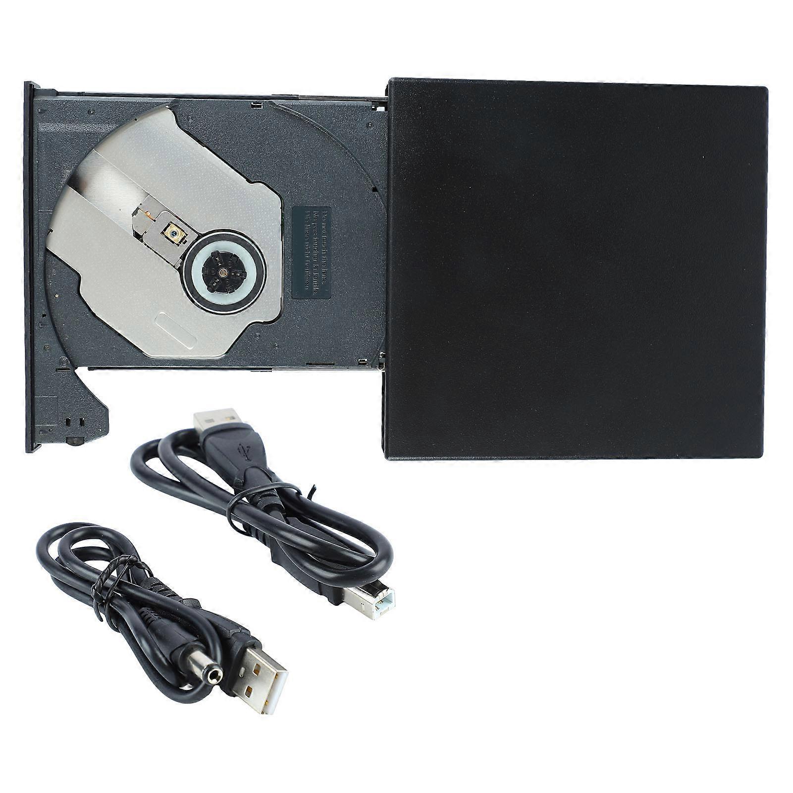 External DVD Drive USB 2.0 24X High Speed Plug and Play Low Noise Stable Durable DVD Burner for Laptop Desktop AIO