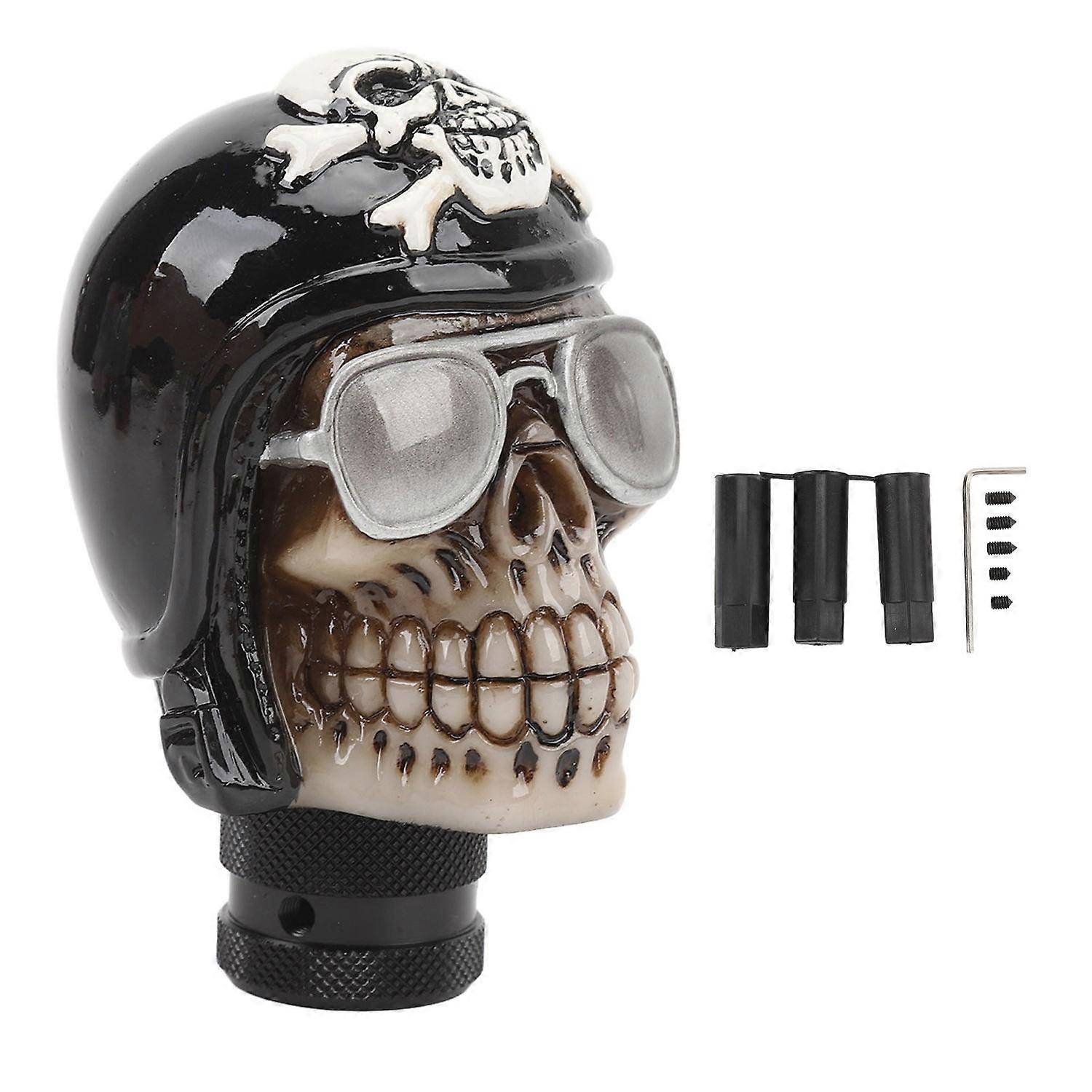 Skull Shift Knob Resin Comfortable Grip Glasses Pirate Skull Style Transmission Gear Shifter Knob fo