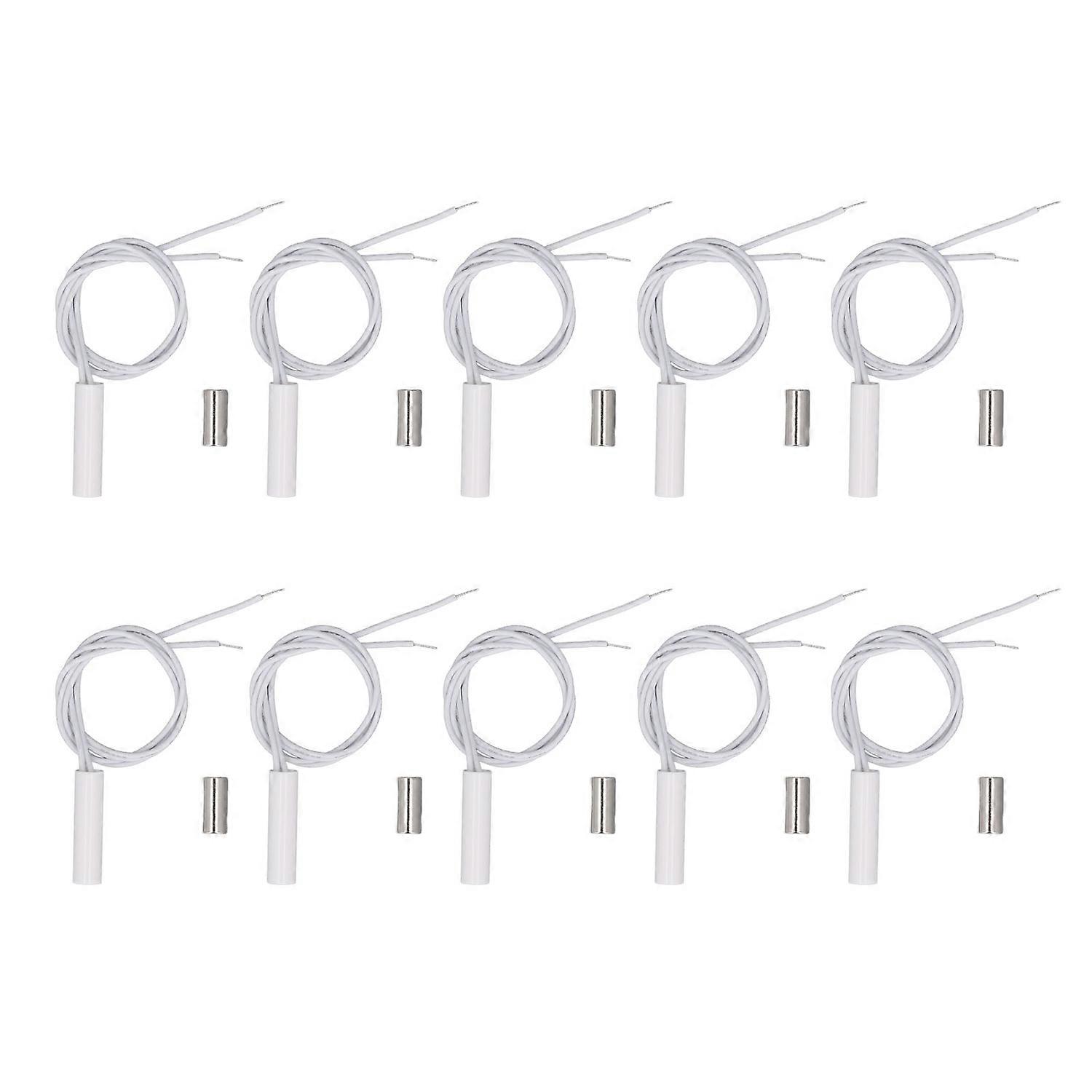 10 Sets Recessed Wired Security Window Door Sensor DC100V Embedded Window Reed Switch for Alarm Syst