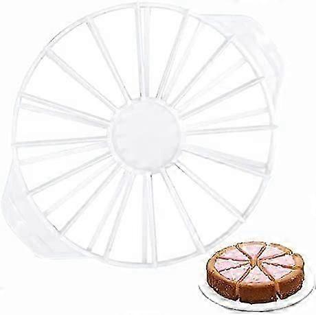 Cake Slicer Divider, Double-Sided Cake Cutter for Baking, Bread & Pies (White)