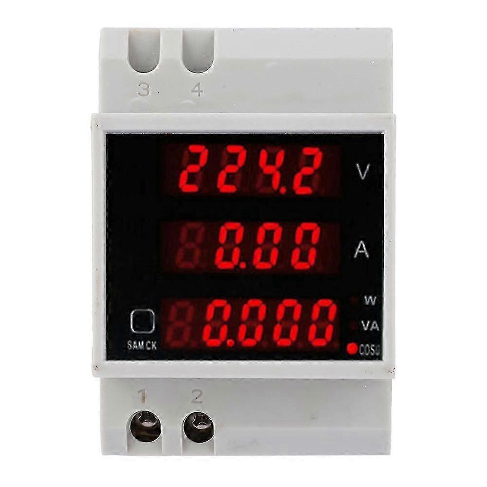 D52-2048 Multi Function Meter Rail Digital Displayed AC Voltage Current Power Factor Meter AC80~300V 100A