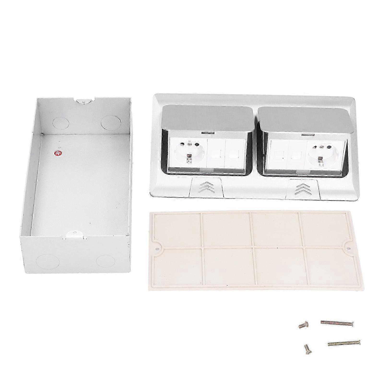 Floor Electrical Outlet Embedded Socket Cover Box Kit Multi Hole Power Accessories 250V 16A