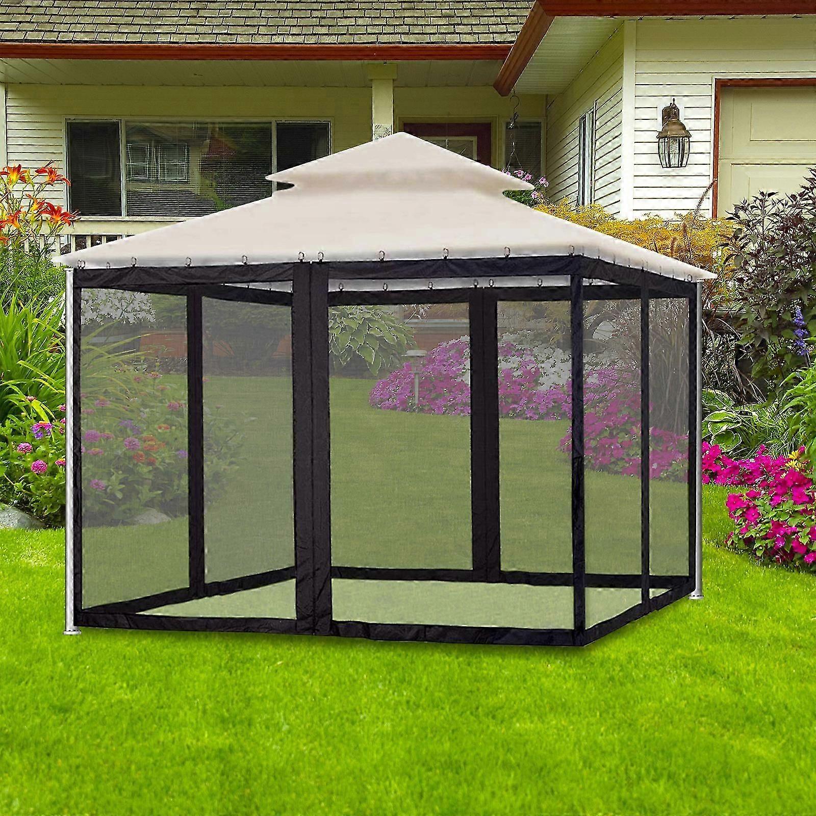 New Upgraded Square Sleeping Camping Net Mosquito Netting Anti-mosquito Nets Foldable Errace Four-corner For Tent Double Zipper