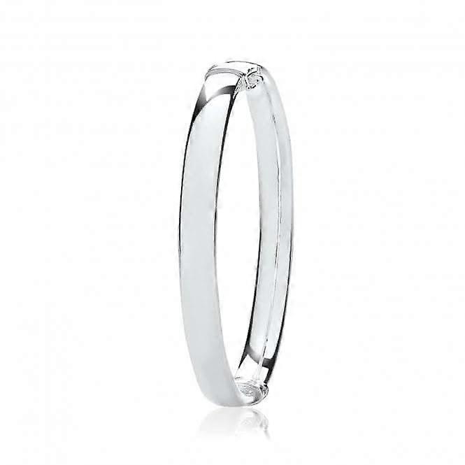 Acotis Silver Bangle Oval Plain Hinged G4435