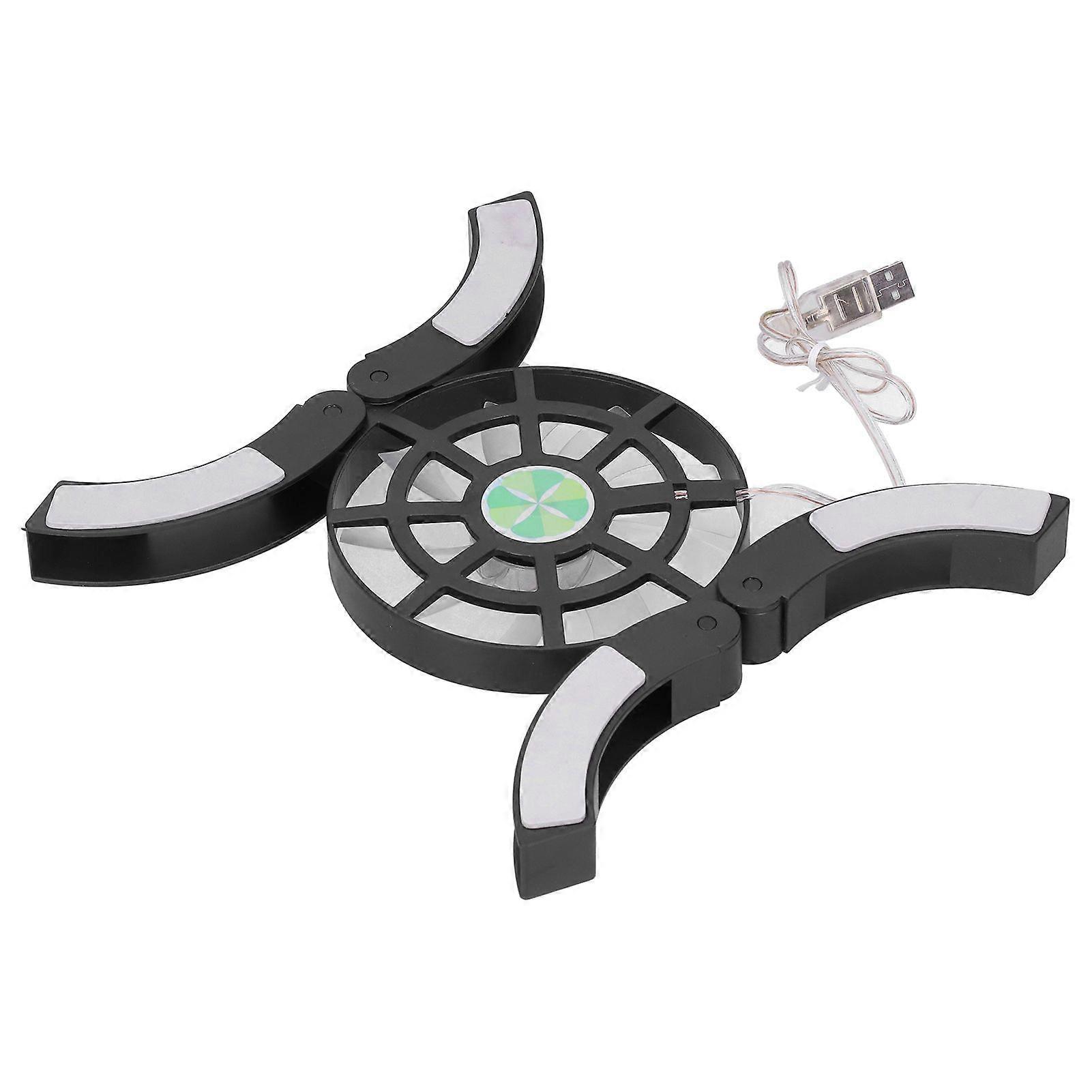 DRS04 Folding Computer Laptop Cooler Cooling Pad Luminous USB Cooling Base(Black )