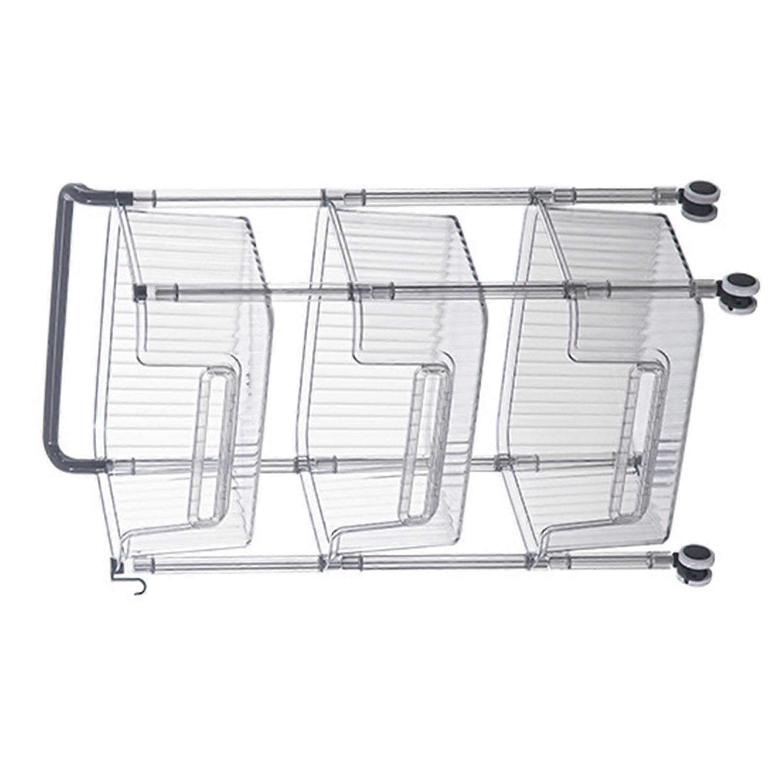 Rolling Storage Cart Stable Stylish Multifunctional Rugged Mobile Storage Organizer Trolley for Home 3 Tier 