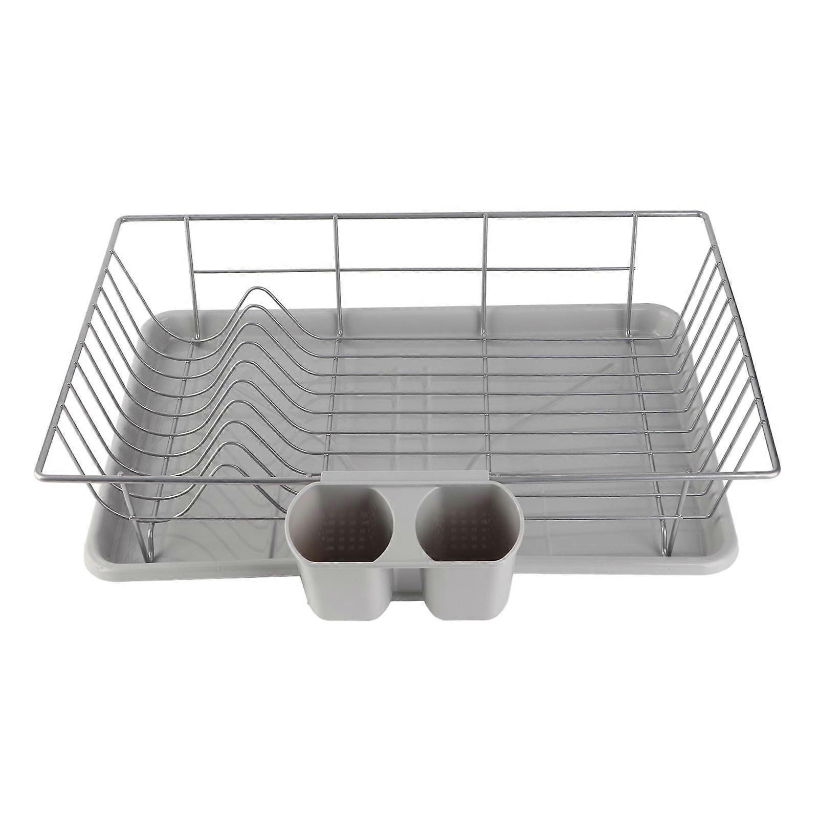 Metal Dish Storage Rack Drainer Kitchen Utensils Tableware Holder Drying Tray