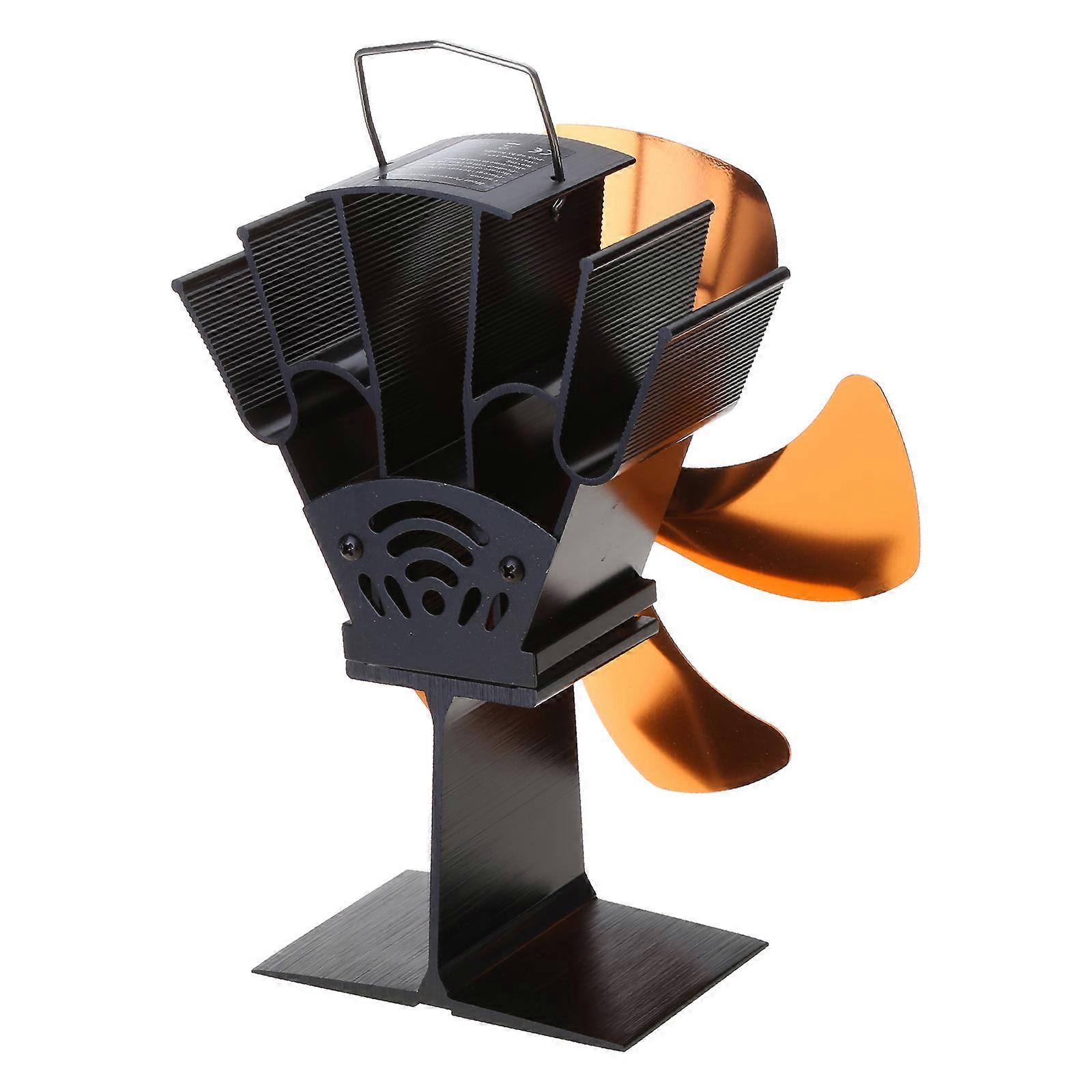 SF304G 5 להבים עץ למבער מאוורר חום מופעל תנור מאוורר אח מאוורר יעיל תנור עץ מאוורר זרימת אוויר גדולה יותר Perfec כסף