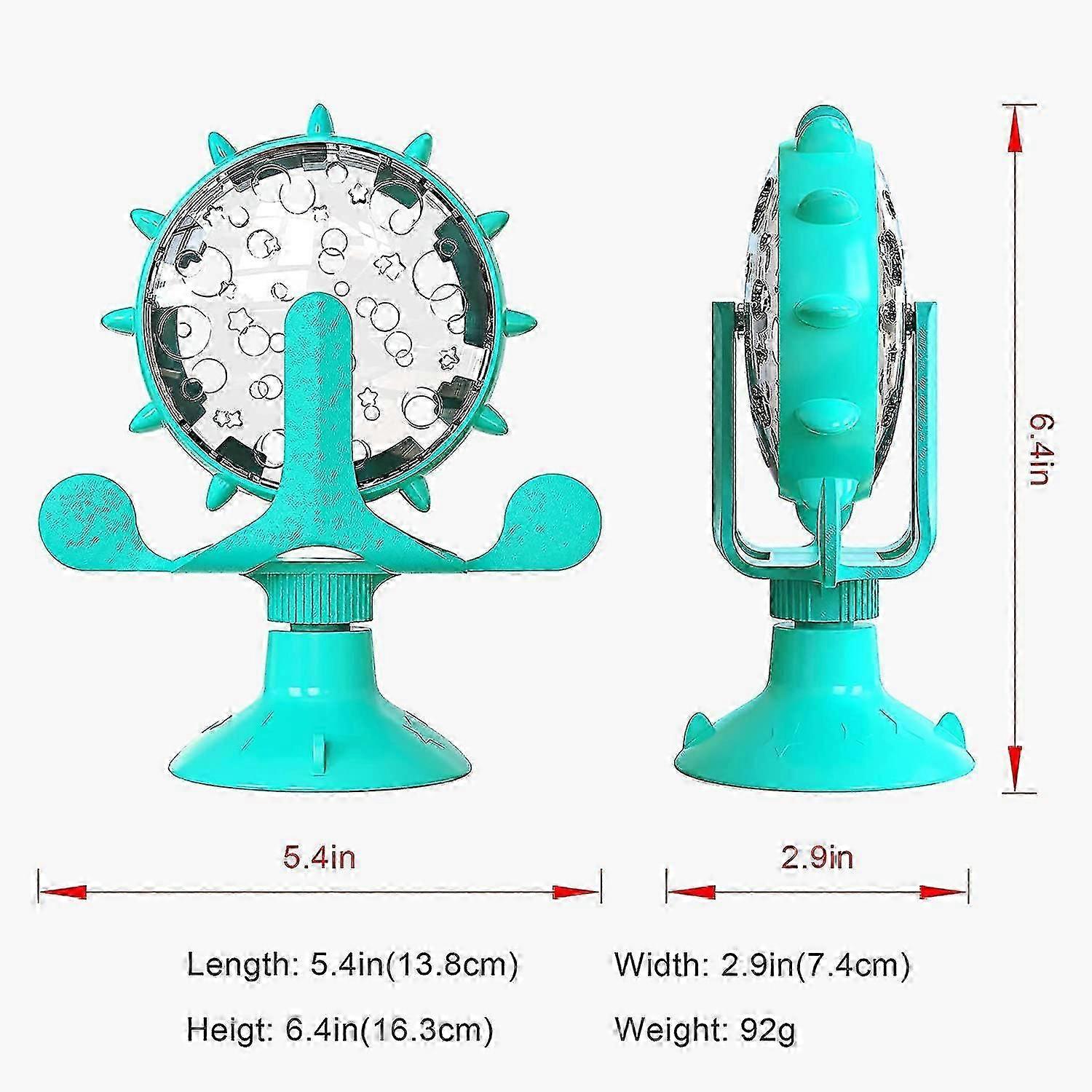 Til kattefoderlegetøj, interaktiv roterende vindmølle langsom fodring hvalpegodbidsdispenser