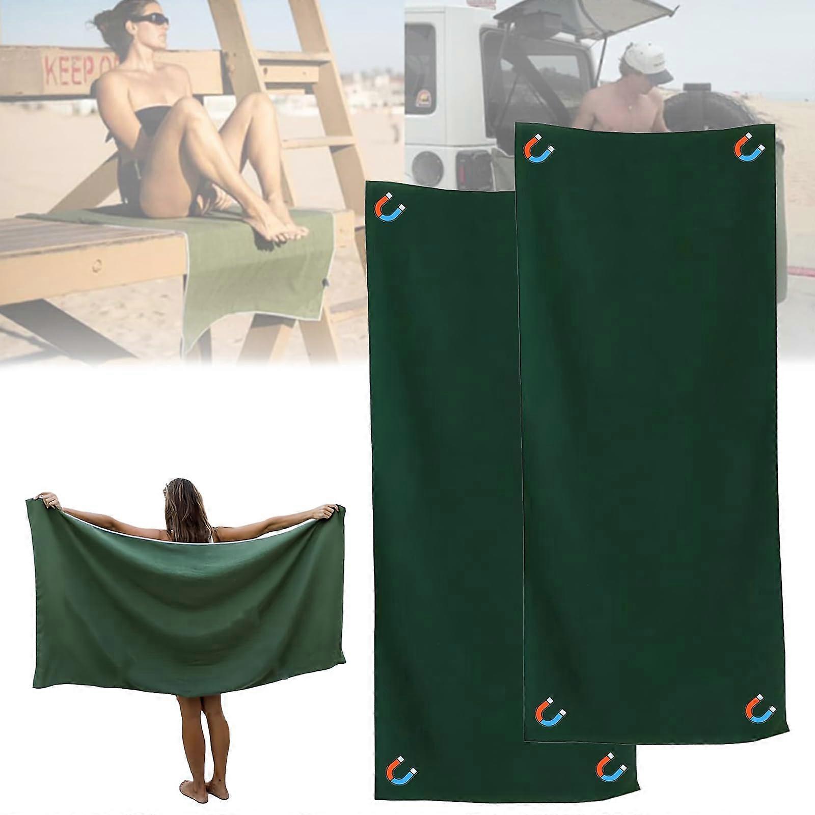2 pcs Oversized Microfiber Super Absorbent Bath Towel for Beach Pool Oversized