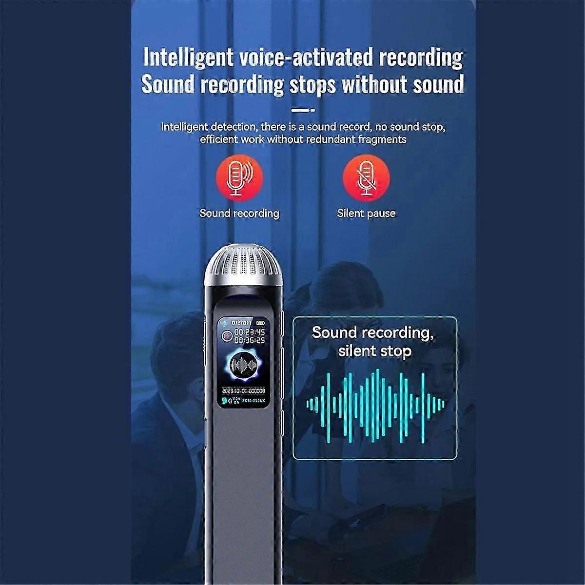 Small Activated Voice Recorder +Microphone,Professional Noise Cancel Audio Dictaphone Mini Sound Recorder MP3 Player 8G