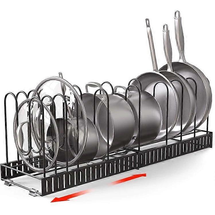 Expandable Pots and Pans Organizer for Kitchen Cabinet