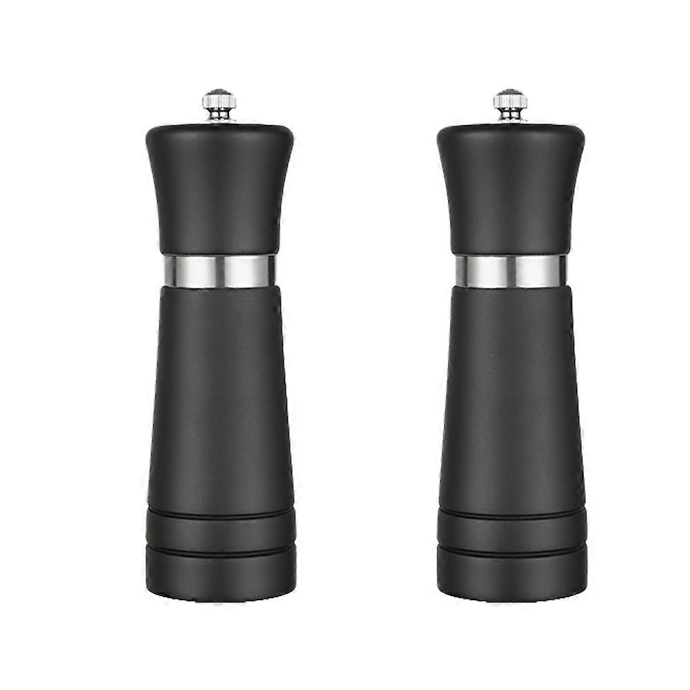 Salt and Pepper Grinders Refillable Set with Ceramic Mechanism, Solid and Durable Salt Grinders Suited