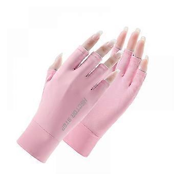 Profesjonelle UV-beskyttelseshansker, UPF50+ UV-beskyttelseshansker, Sklisikkert fingerløst design for beskyttelse av gelneglelampe, Elastisk spandexmateriale,