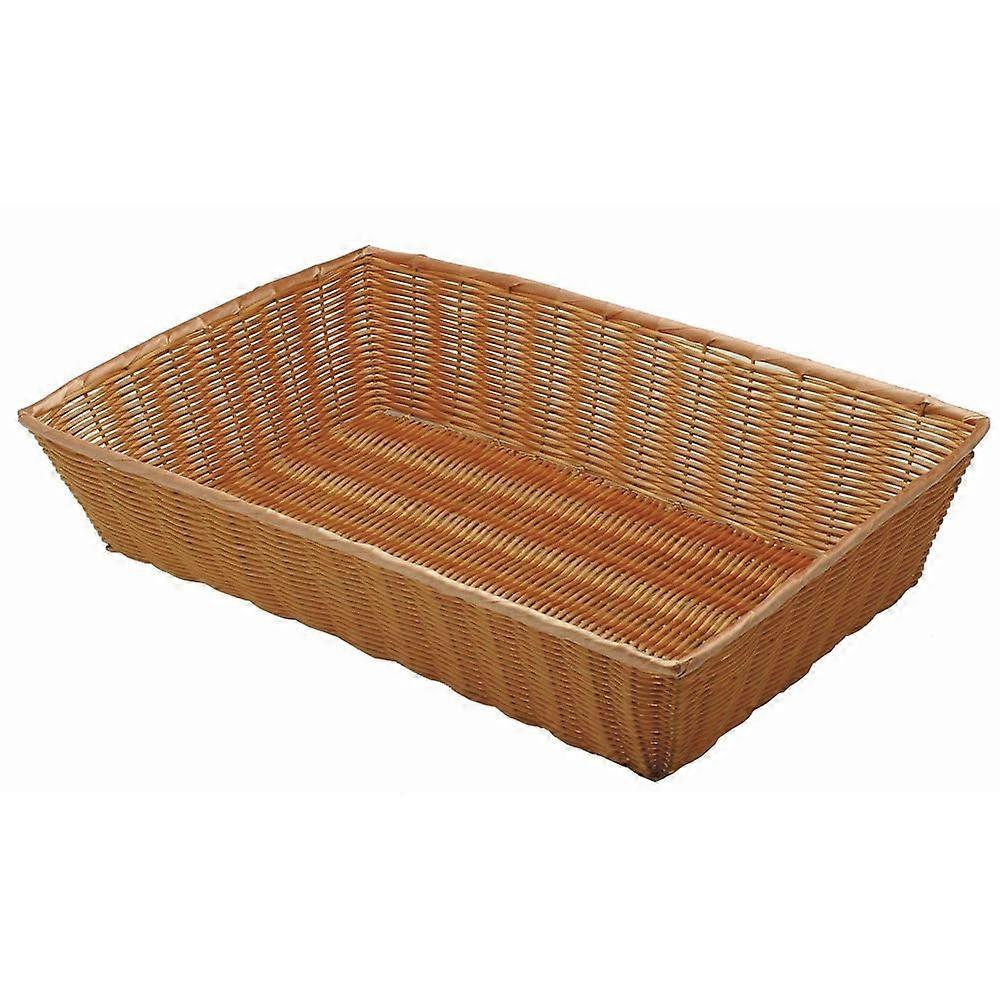 Natural Color Wicker Basket Rectangular 26 Inch Long 18 Inch Wide 6 Inch High Storage Solution
