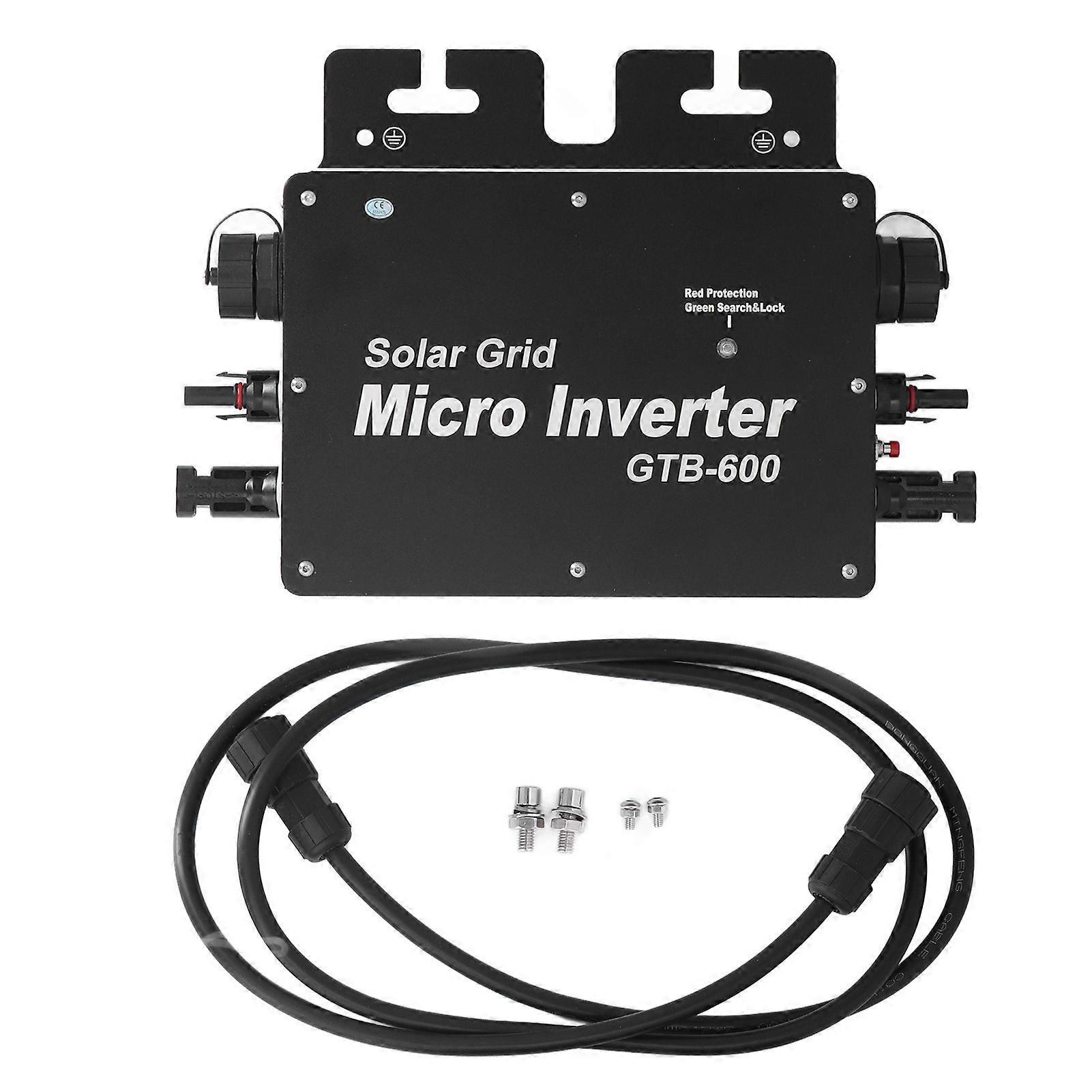600W MPPT Solar Grid Micro Inverter WiFi Control Low Starting Voltage Multiple Protection Inverter IP65 AC90‑130V