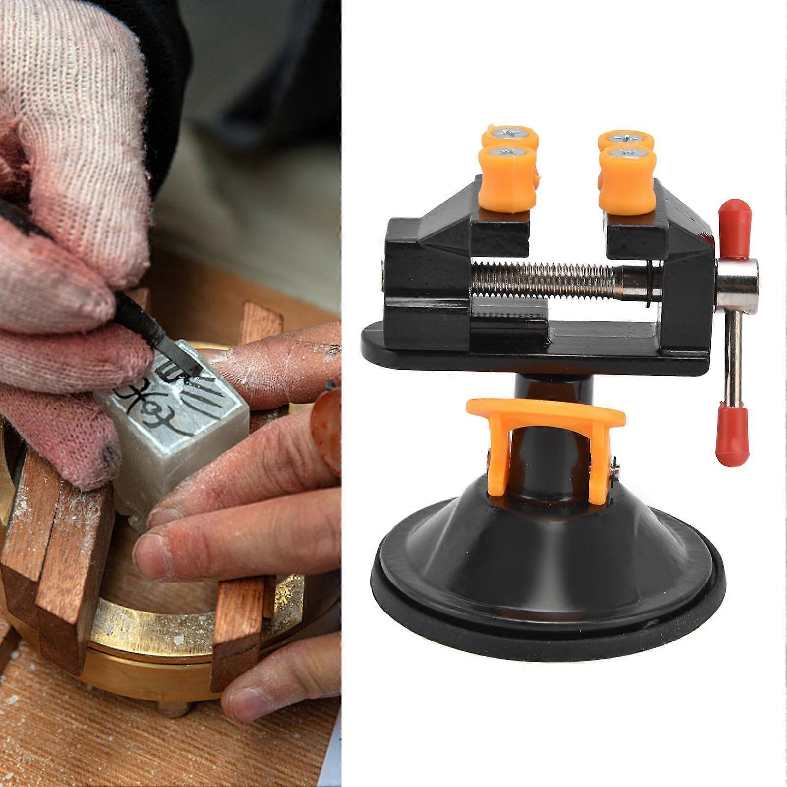 360° Rotating Bench Vise Clamp 0-2.5cm Suction Cup Base