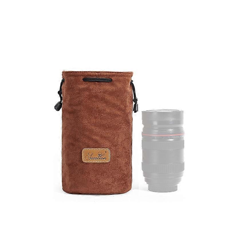 S.C.COTTON Liner Shockproof Digital Protection Portable SLR Lens Bag Micro Single Camera Bag Round Brown M