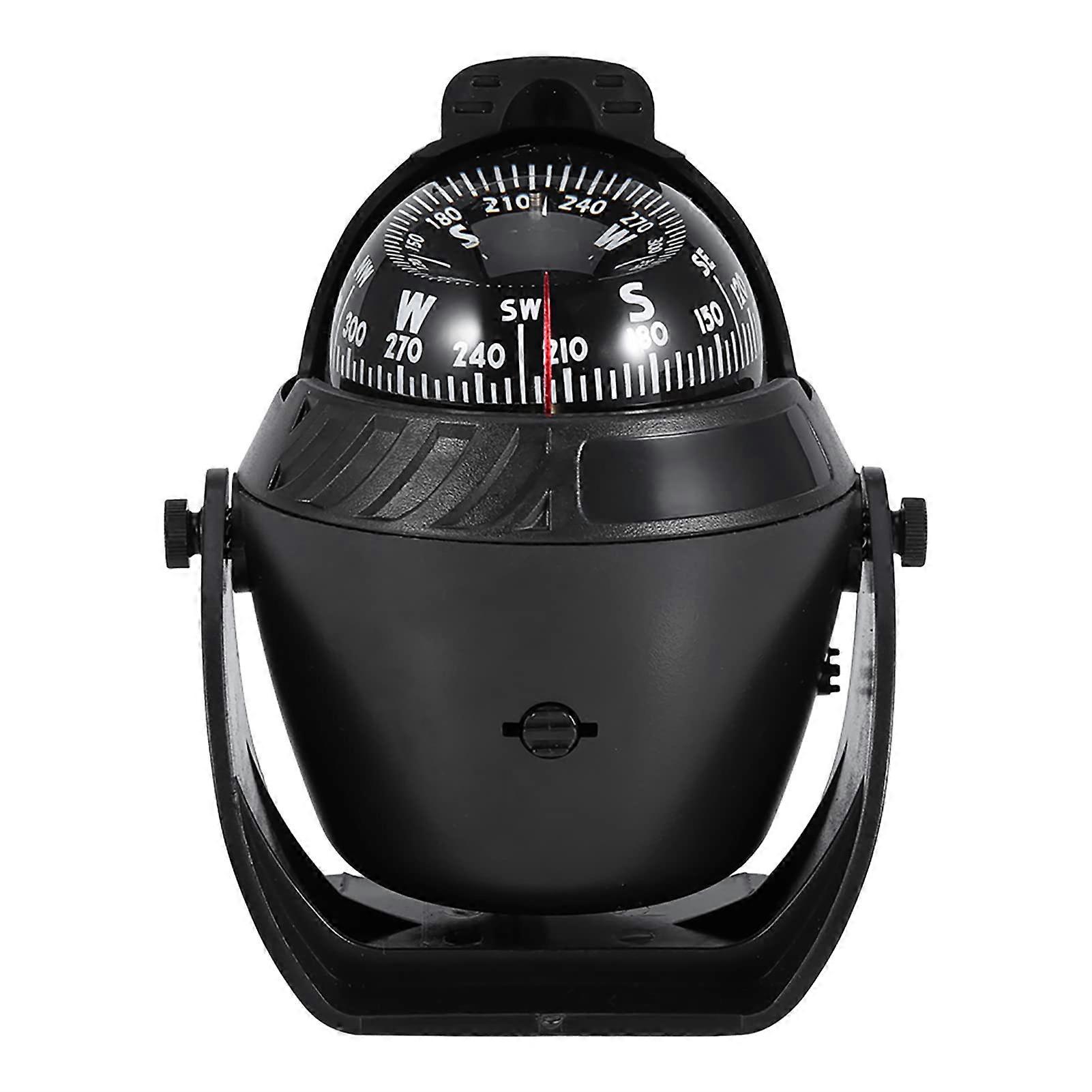 LED Light Compass, Swivel Compass for Car and Boat with Bright Dial, Adjustable Mounting Bracket and Visible Rubber Line