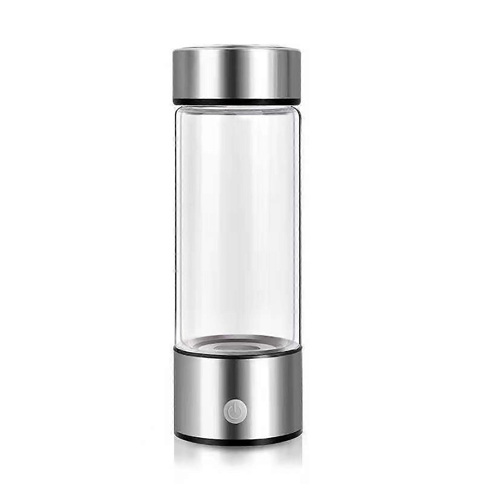 Hydrogen Water Maker Bottle 420ml USB Rechargeable Promotes Metabolism Portable Hydrogen Water Generator Silver