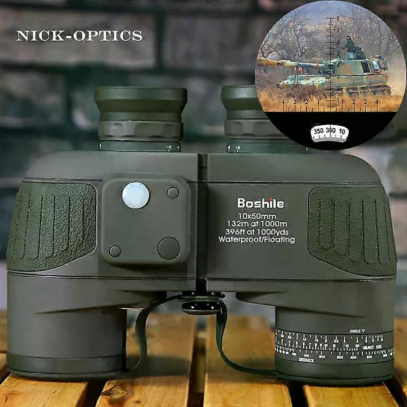 Boshile 10x50 Binoculars Professional Marine Waterproof Digital Compass Telescope High Power Lll Night Vision