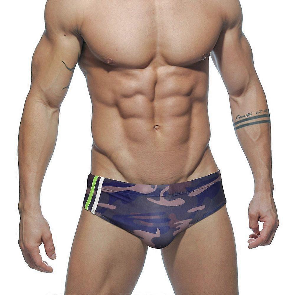 Mens Camouflage Swimwear Sexy Push Pad Swim Briefs Summer Quick