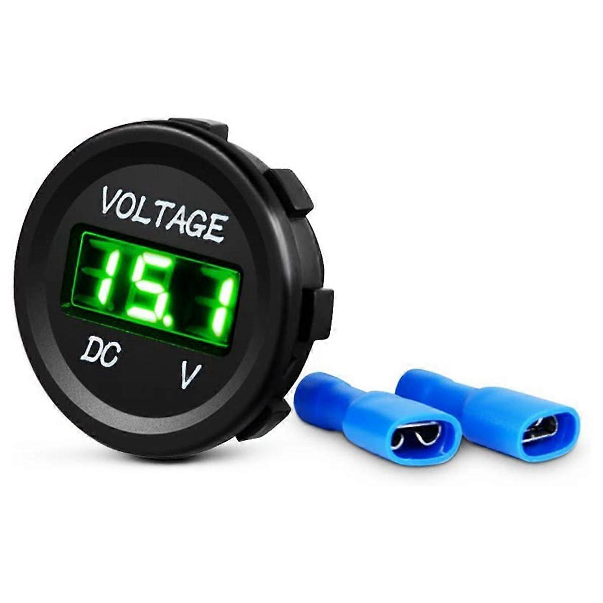 DC 12V LED Panel Digital Voltage Meter Display Voltmeter for Boat Marine Vehicle Motorcycle Truck ATV UTV Green