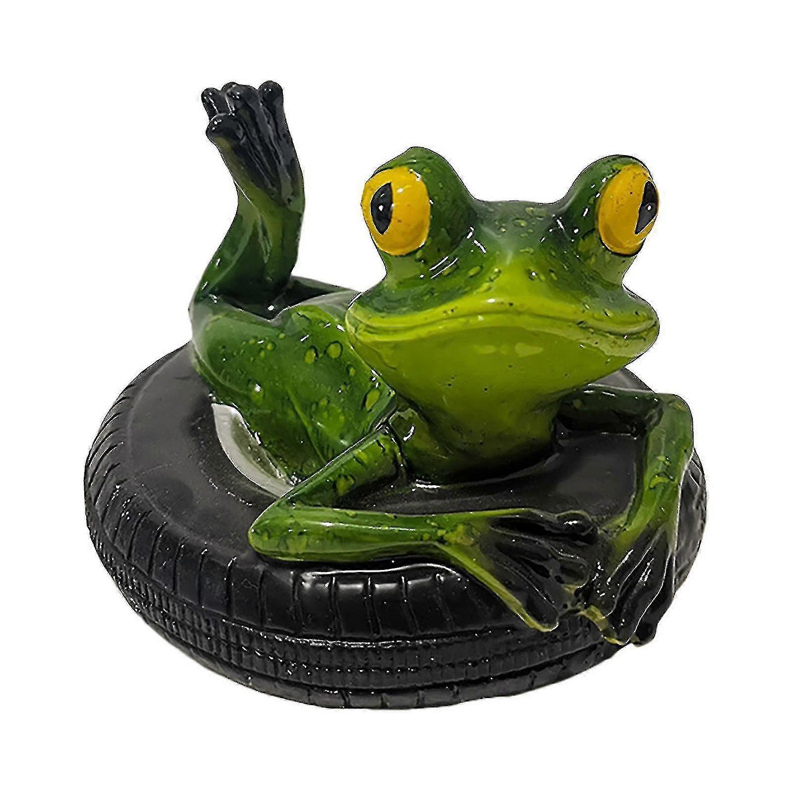 Resin Floating Frog- Sculpture Creative Yard Garden Decor Ornaments