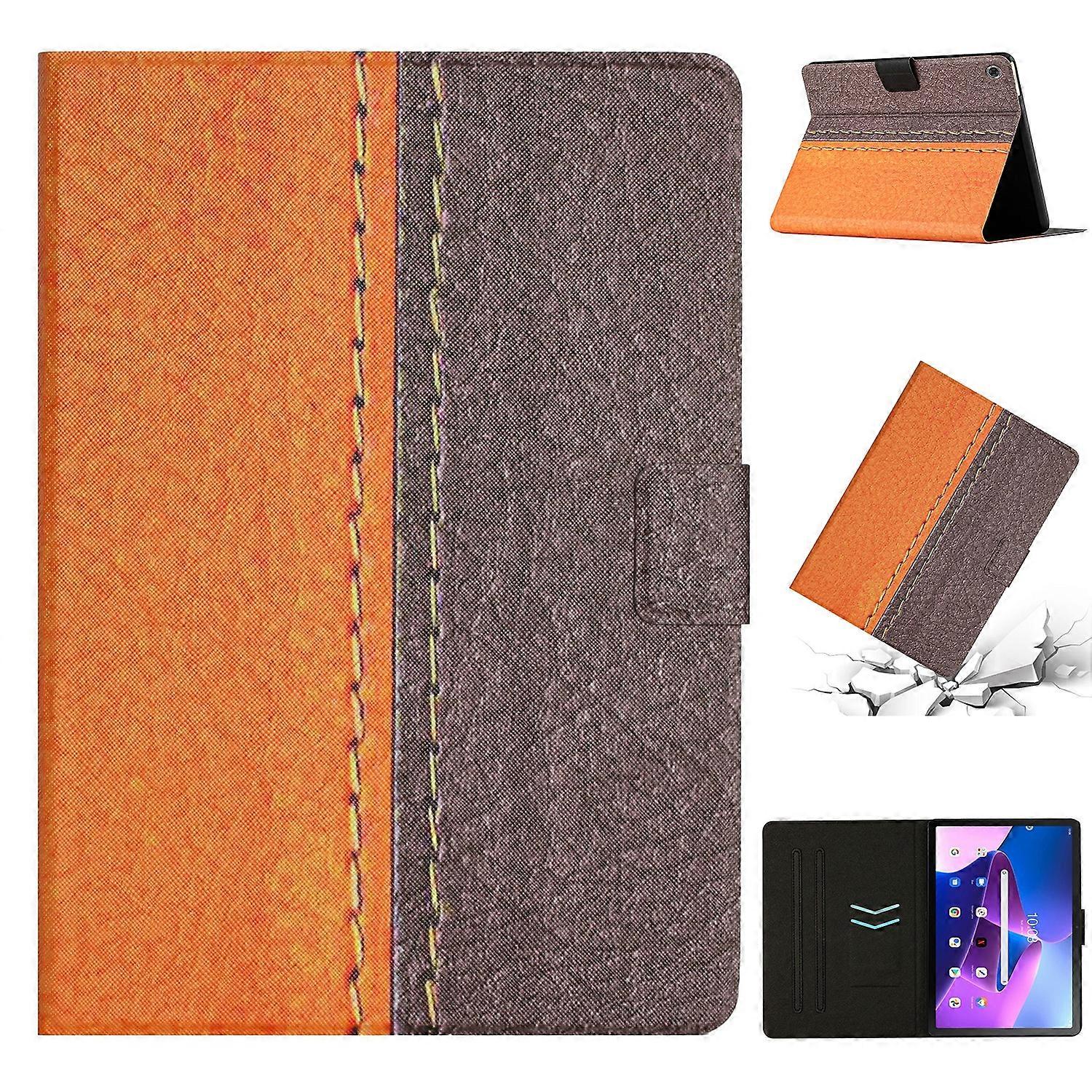 For Lenovo Tab M10 Plus Stitching Solid Color Smart Leather Tablet Case
