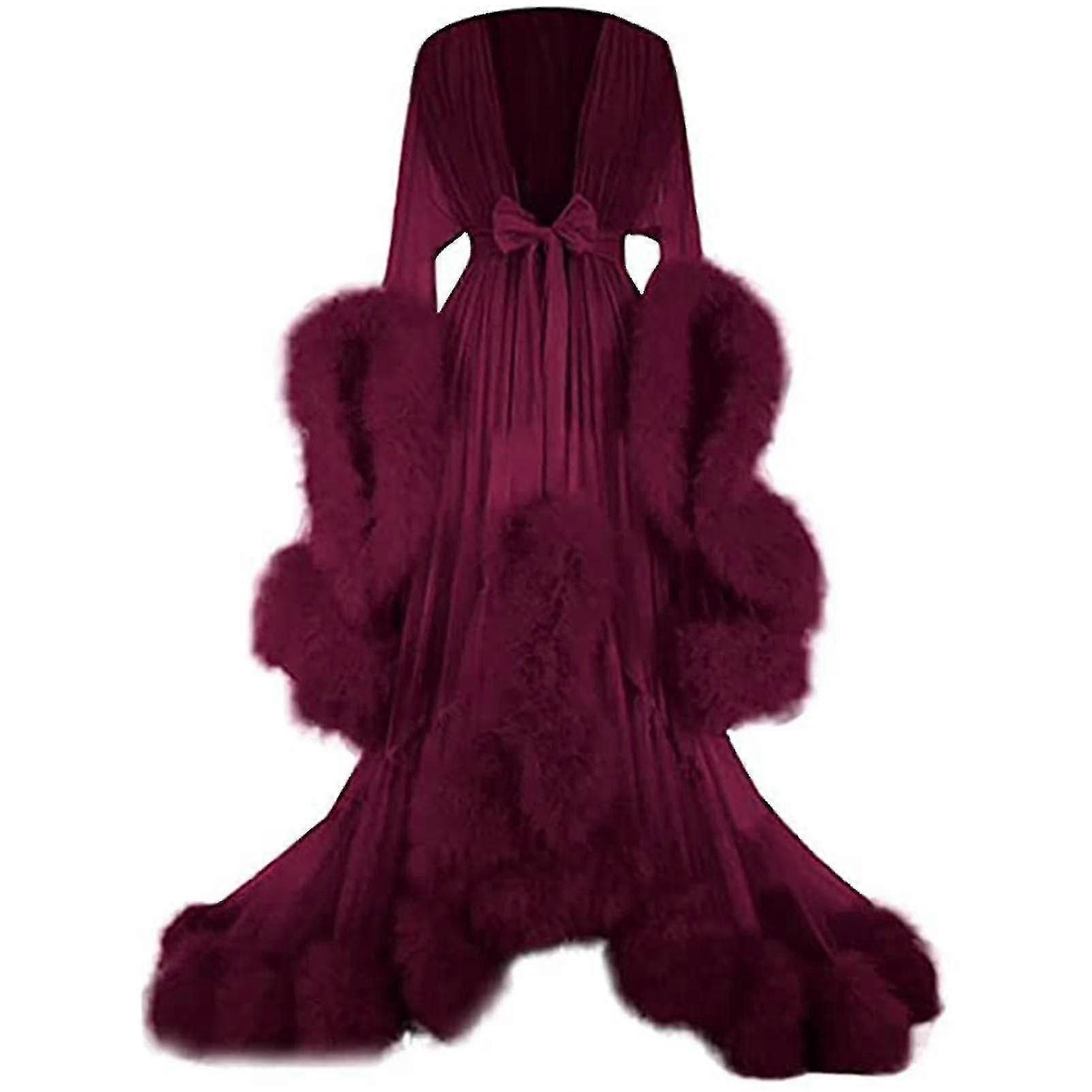 Women''s Trailing Long Dress Feather Flared Sleeves Dress Perfect For Bachelorette Parties