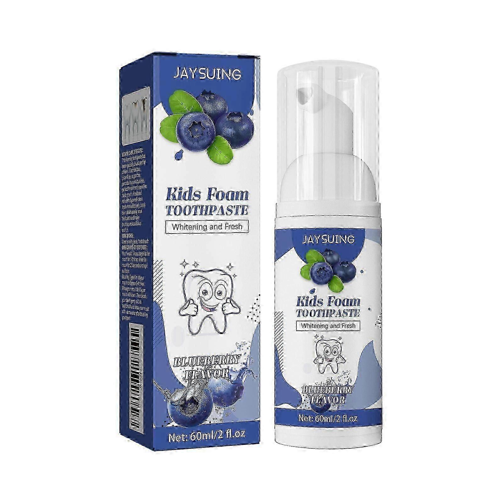 Foam Toothpaste For Kids, Teeth Clean Bright White Anti-Decay Fruit Flavored Press Mousse Toothpaste