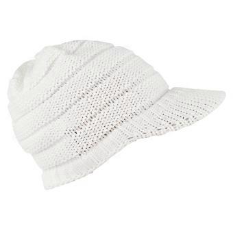 Sombrero de punto de invierno para mujeres Sombreros de gorro de ala de invierno para mujeres Gorra de gorro Slouchy con visera cálida
