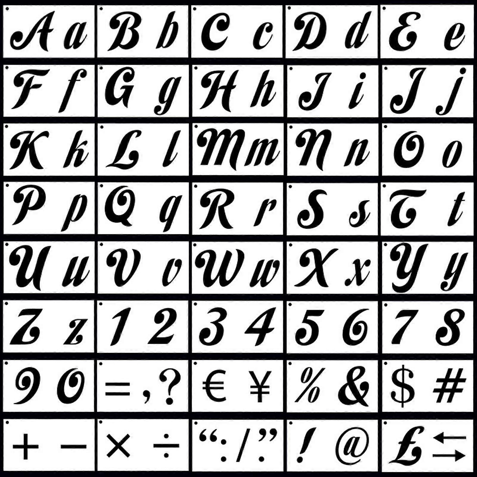 40Pieces Painting Templates Hollow-out Letters Numbers Stencils Reusable for Painting Spraying DIY Craft Wall Decoration