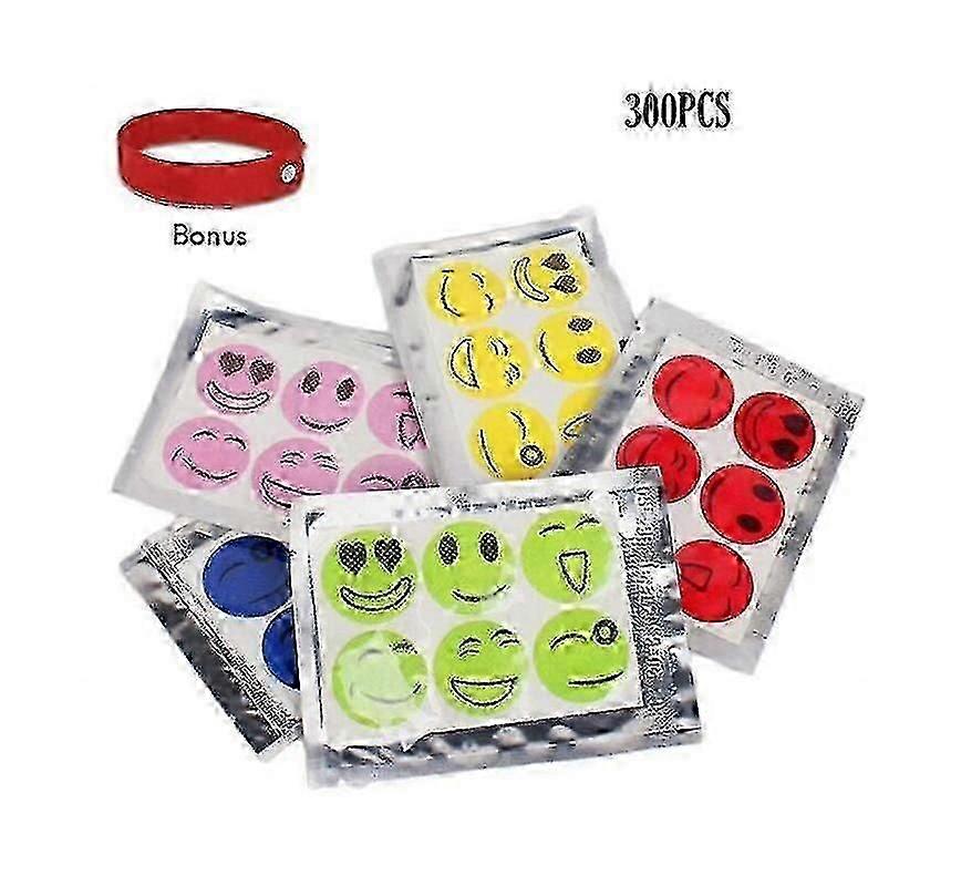300pcs Smiley Mosquito Repellent Insect Repellent Stickers