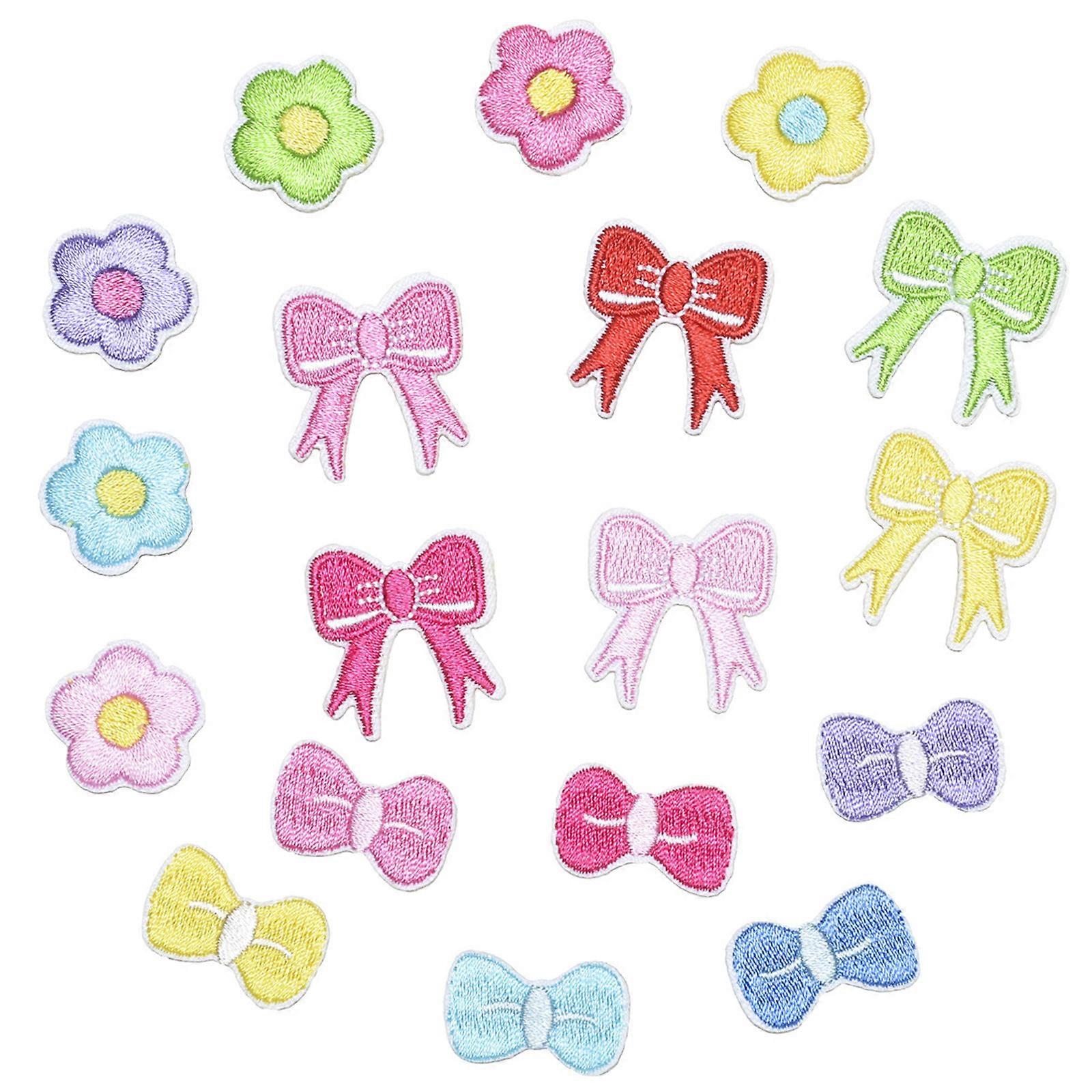 18pcs Bows Iron Patches Sewing Decorative Patches Hat Patches Jackets Patches for DIY Clothing and Fabric Projects