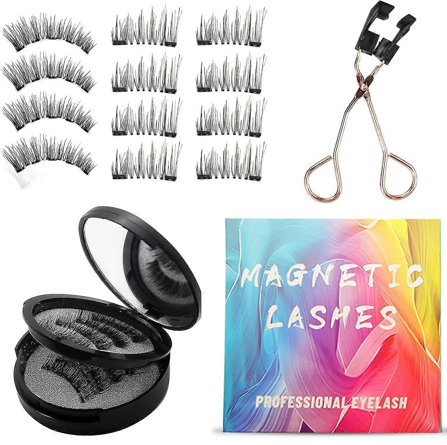 Magnetic False Eyelashes, 3D Natural Look, Reusable, No Glue, 2 Sizes