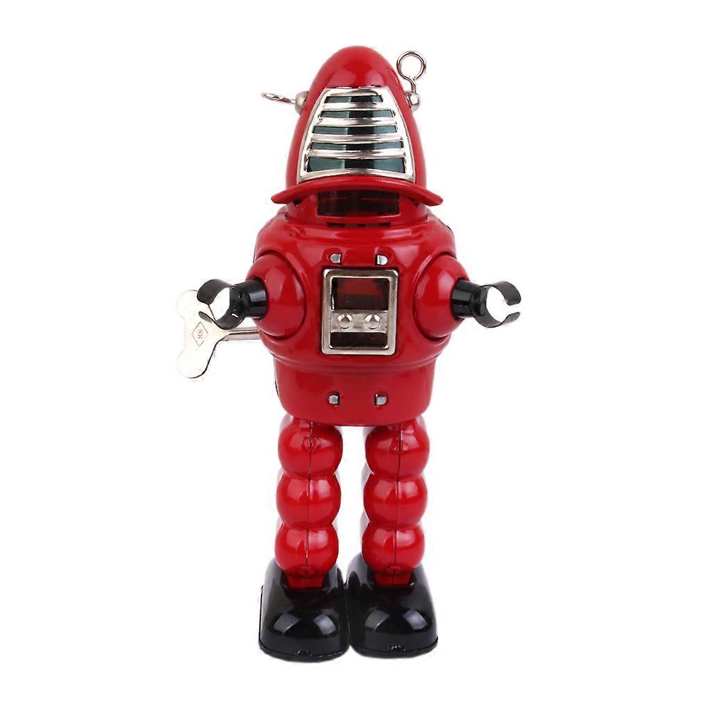 新奇发条机器人行走发条锡玩具儿童生日礼物红色机器人