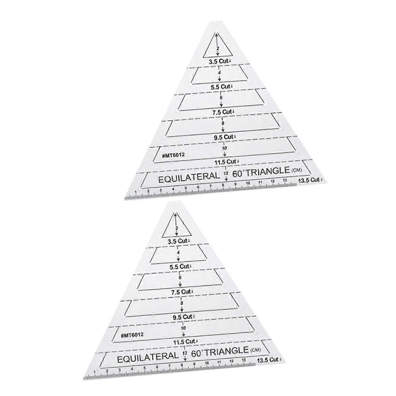 Pack of 2 Acrylic Cutting Rulers DIY Patchwork Template Clear Craft Quilting Ruler