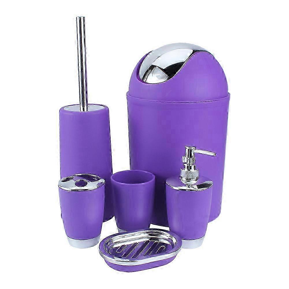 Mor Banyo Seti 6 Parça - Sabunluk, Dispenser, Bardak ve Daha Fazlası