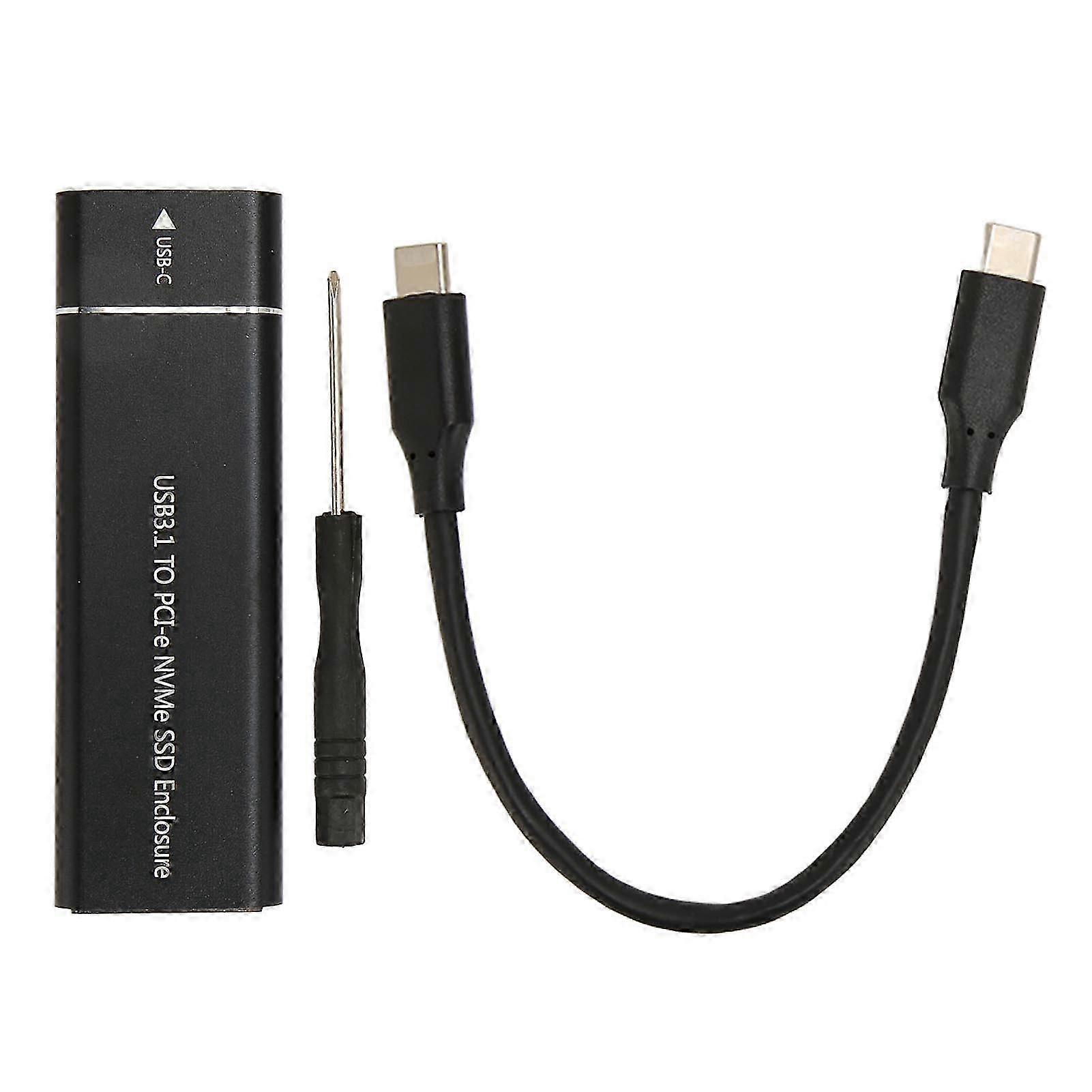 2TB M.2 NVMe SSD Enclosure 10Gbps USB 3.1 Type C for 2230 2242 2260 2280 SSD with Type C to C Cable