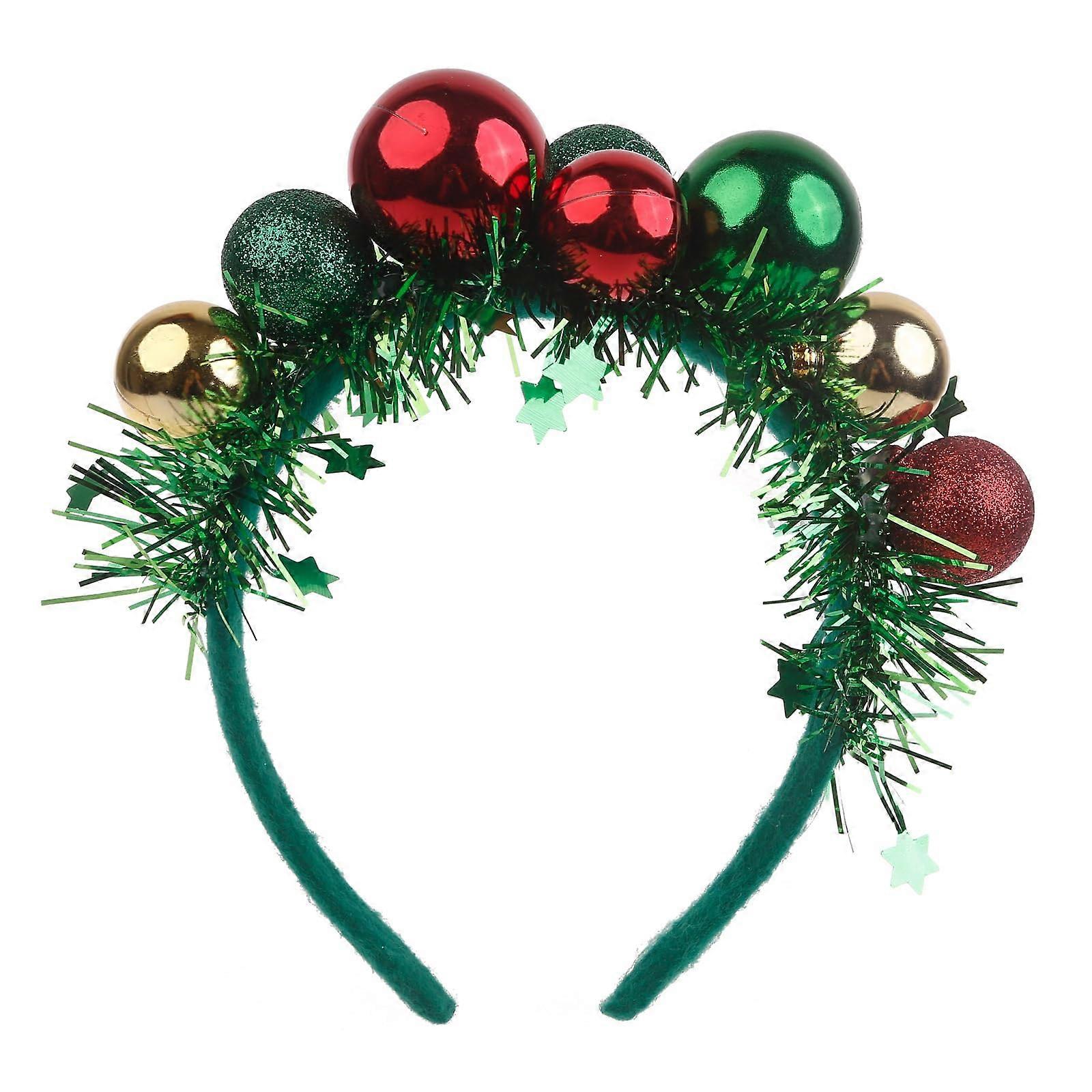 Festive Headband with Colorful Funny Christmas Headdress for New Year Party Decorations, Adjustable Size, Soft Material