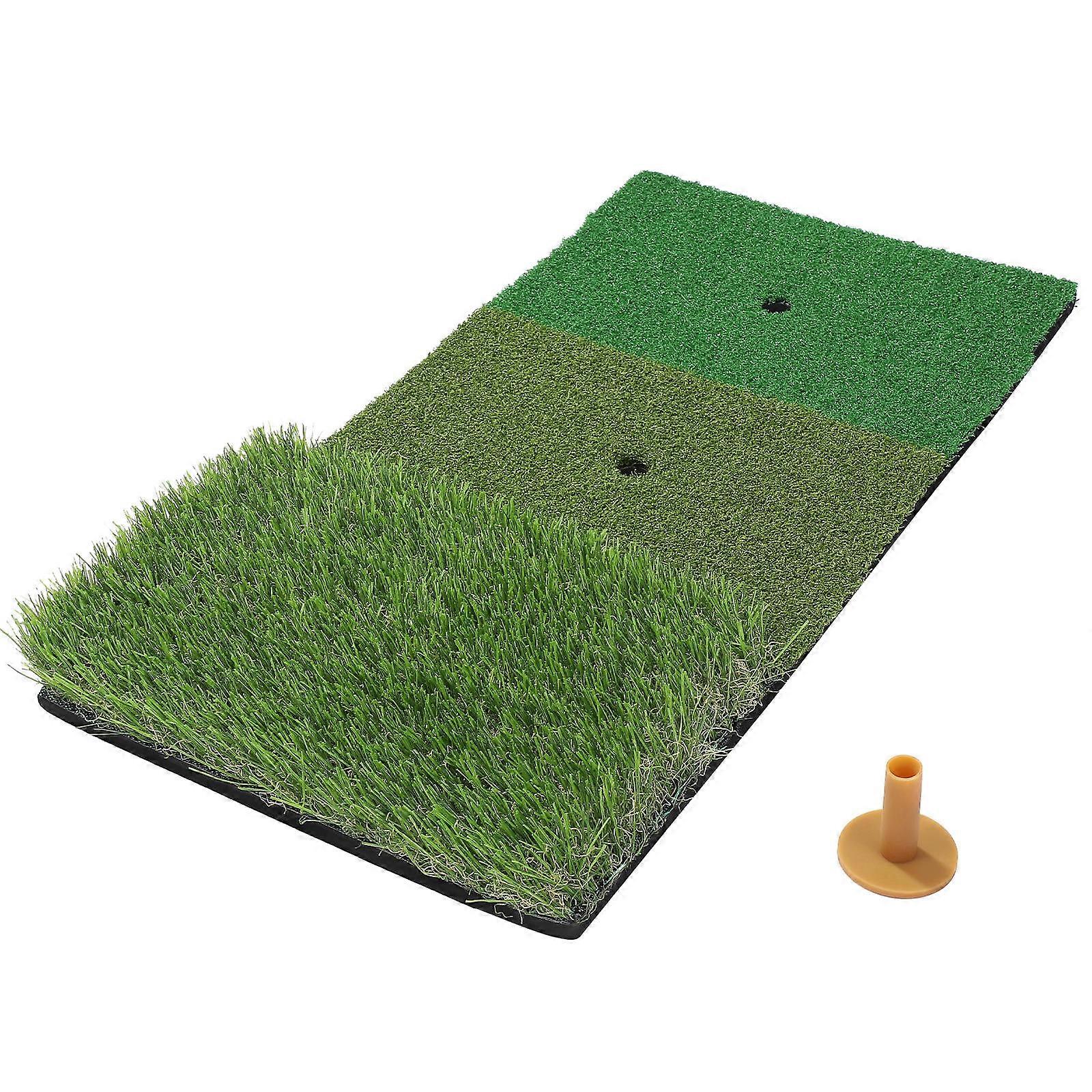 Swing Practice Mat for Golf with Lifelike Fairway and Rough Simulation