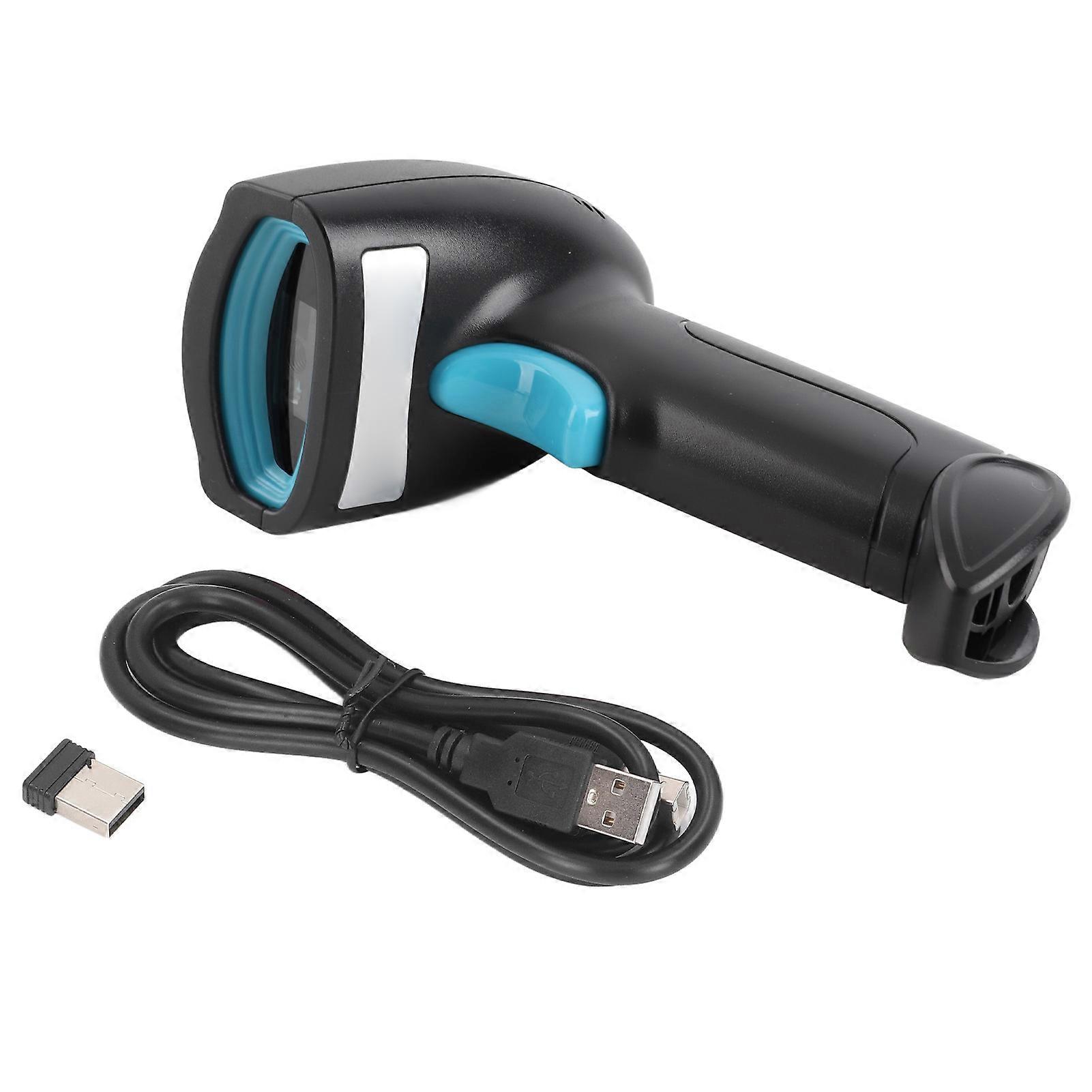 1D 2D Barcode Scanner 2.4G Wireless Handheld Bar Code Reader for Supermarket Cashier Logistics Express Delivery 