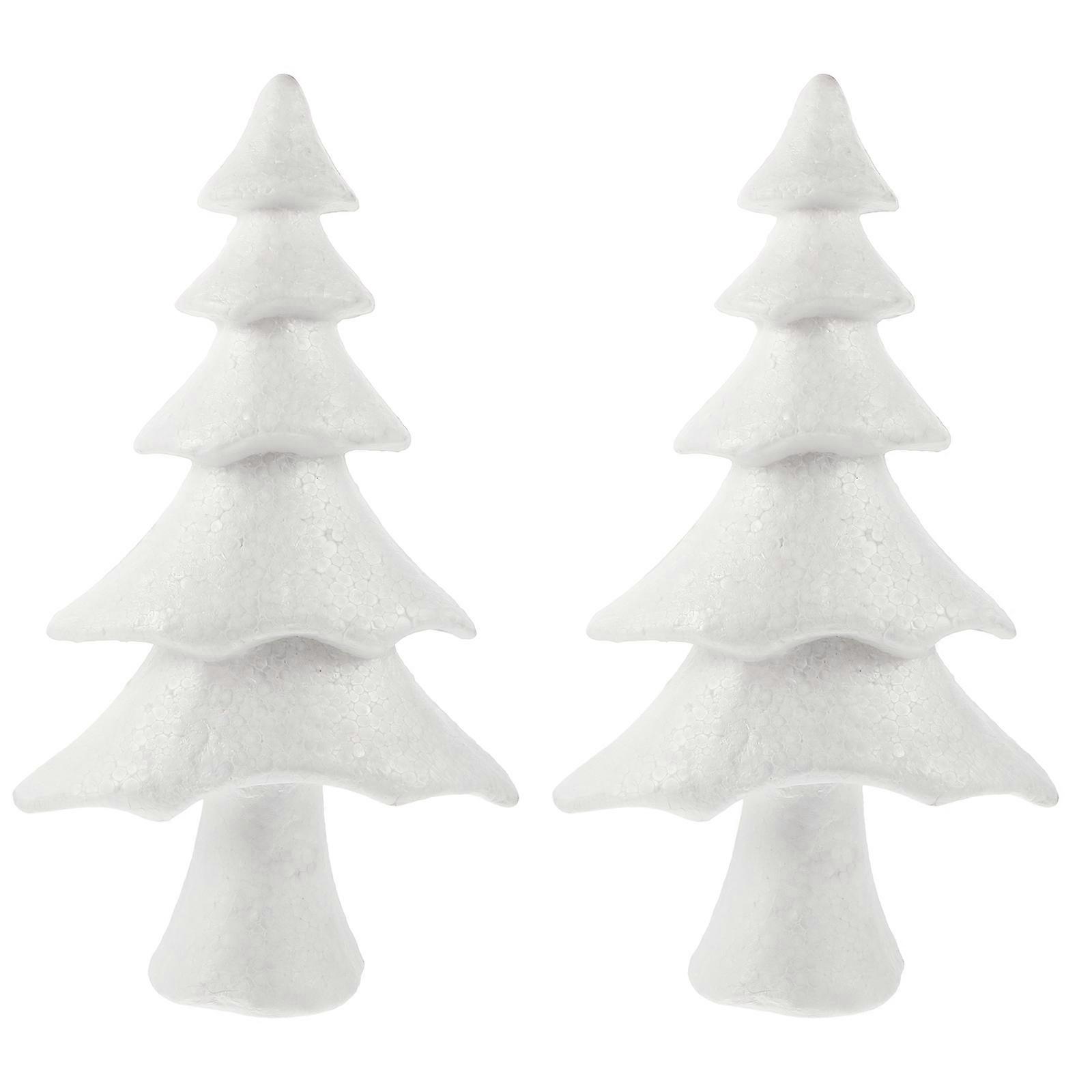Tree Shape Decor Practical Desktop Adornment Foam Christmas Ornaments For Home 2Pcs