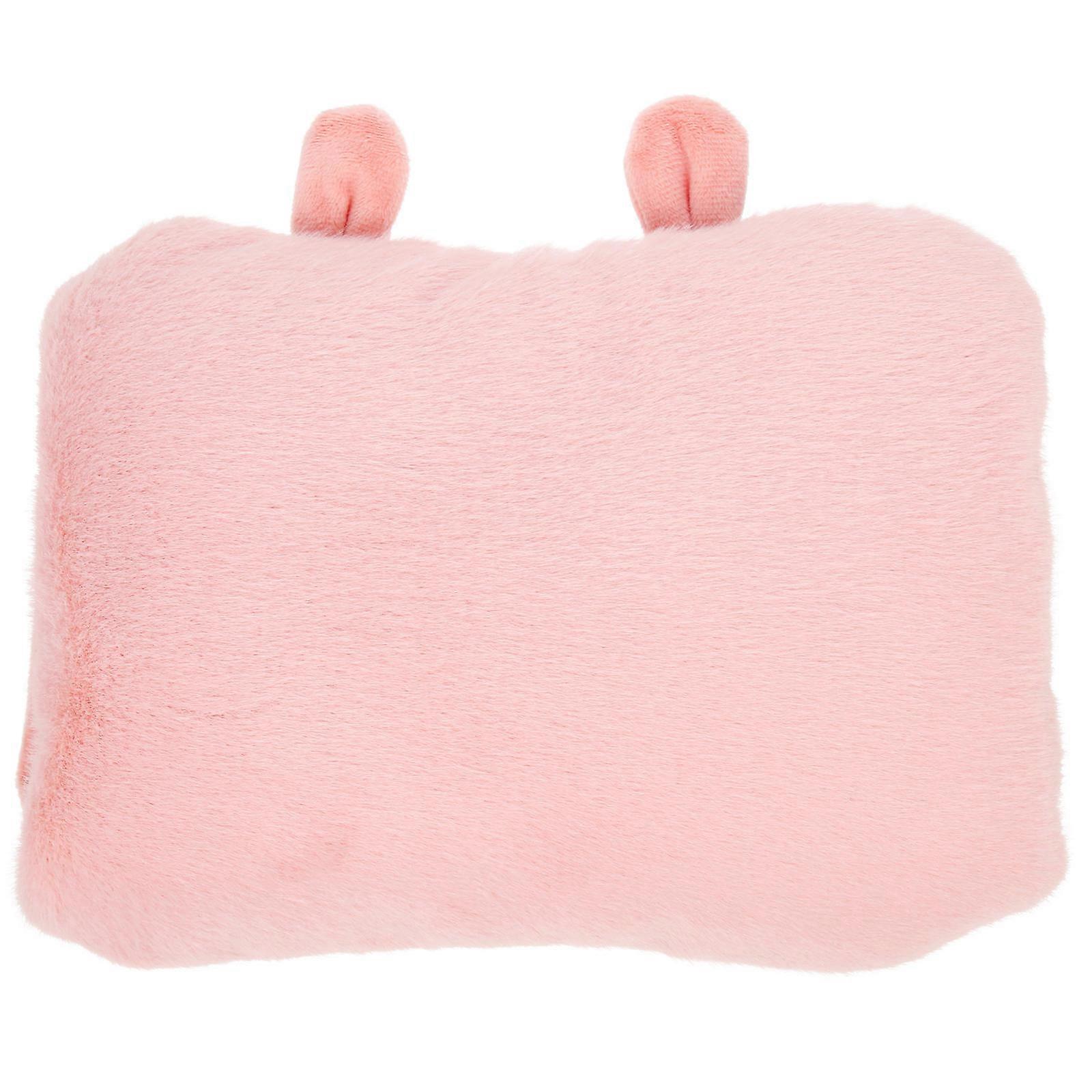 Portable Hot Water Bag Oval Shape Winter Accessory Pink 26X20X9.5CM Heat Retention 1Pcs