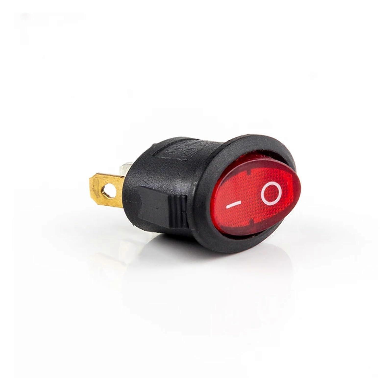 2 Pieces 2 Position 3 P Oval Rocker Switch ONOff AC 6A 250V 10A 125V with Red Light for Kettle Button Switch (Red) standard size red