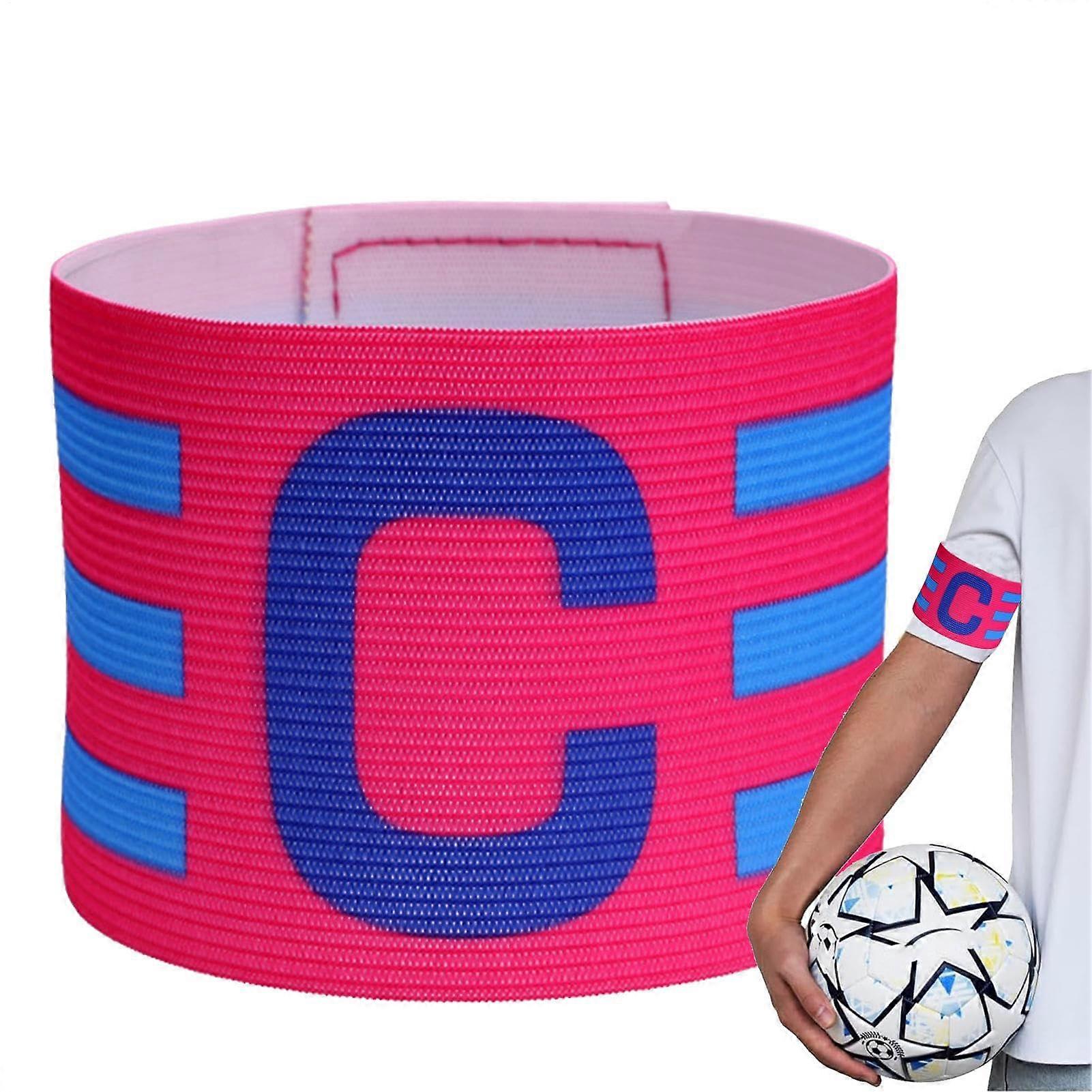 Captain Armband - Adjustable Hot Pink Soccer Captain Band, Elastic Football Gear for Adults and Teens