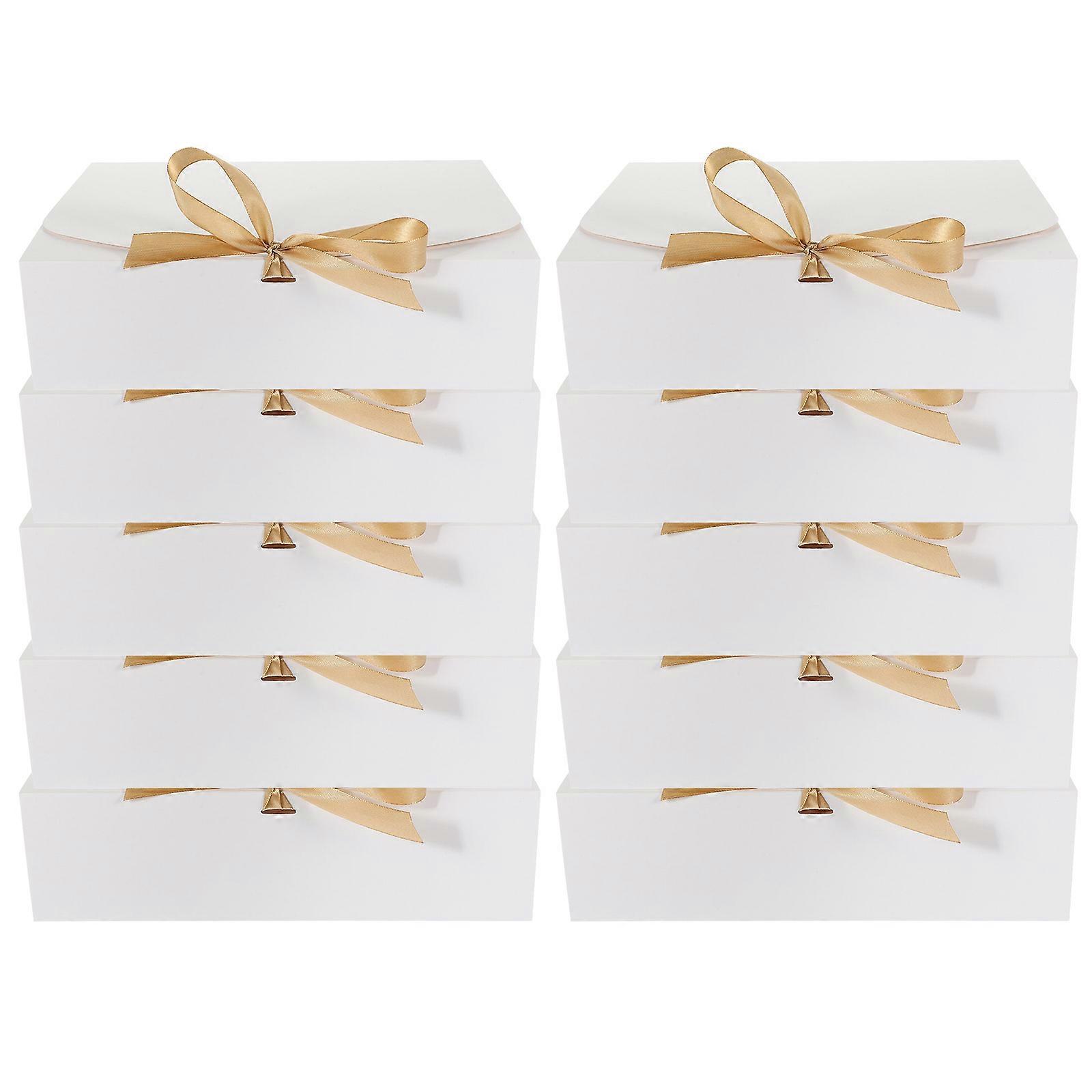 Boxes For Presents present Packaging Box White Cardboard Rectangular Easy Opening 28.00X20.00X8.00CM 10Pcs