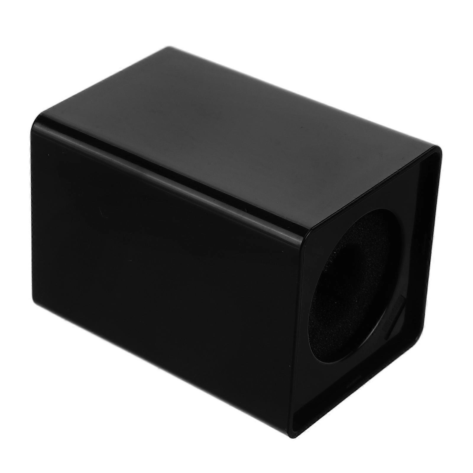 Mini Mic Flag Station Microphone Holder Interview Black Plastic Material For Media 3.34X2.36X2.36in 1Pcs
