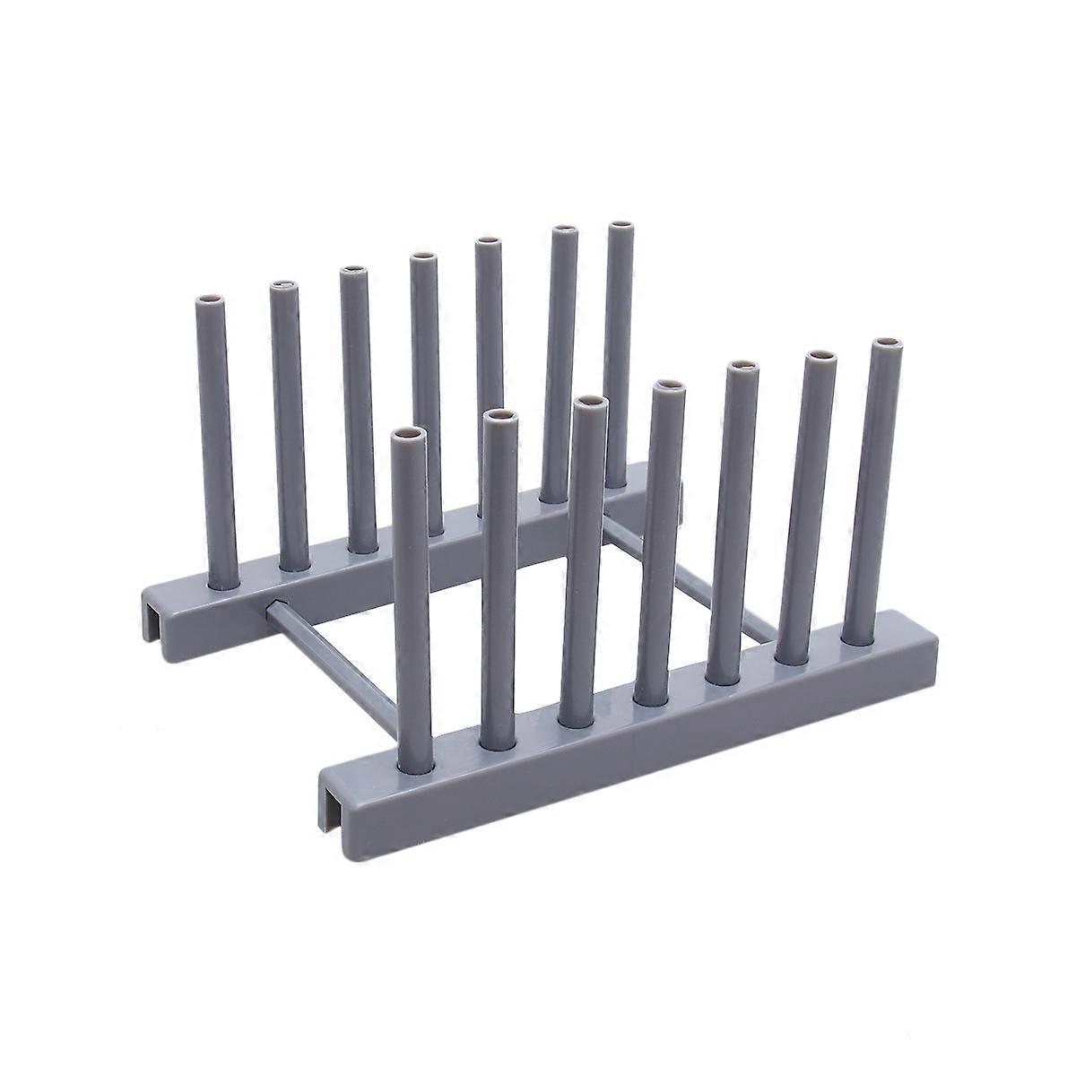 Dish Storage Rack Plate Drying Holder Breathable and Dry Kitchen Use 17 x 13.5 x 9.5 cm White and Gray 2Pack